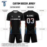 Iridescent Custom Team Adult Youth Black Soccer Jersey Set